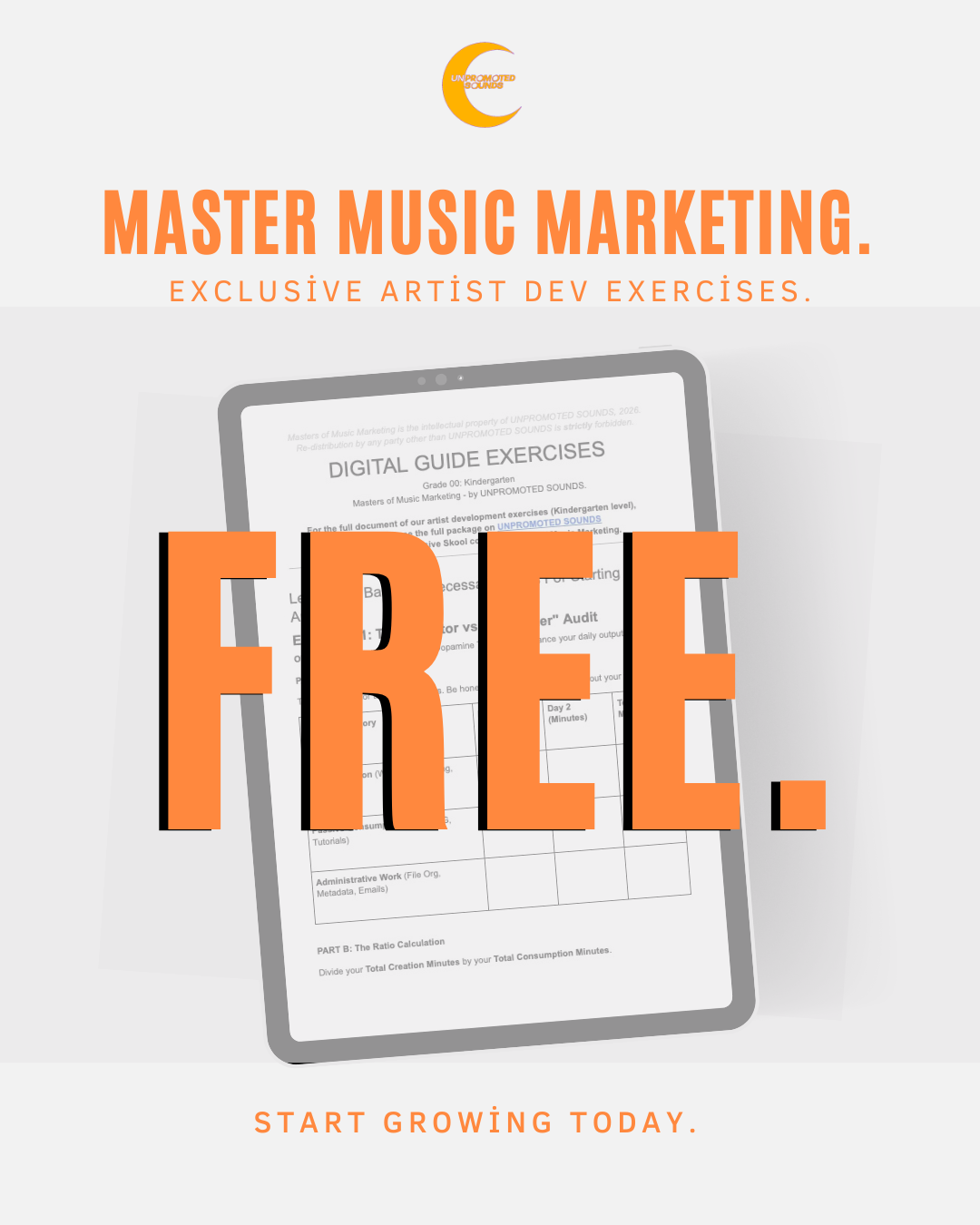 FREE UnPS Artist Exercise - Daily Artist Tasks Guide